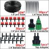 1 Set Automatic Micro Drip Irrigation Watering System Kit Hose Home Garden & Adjustable Drippers Greenhouses Potted Grows - 25m Double Outlet Suit