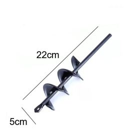 9 Size Garden Auger Drill Bit Tool Ground Drill Earth Drill Spiral Hole Digger Flower Planter Seed Planting Gardening Fence Yard - 5X22cm - CN
