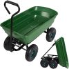 Garden Dump Utility Wagon Cart-550 LB Weight Capacity Wheelbarrow Sturdy Plastic Yard Lawn Cart - KM0375