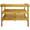 Potting Bench with 2 Shelves Solid Acacia Wood and Zinc - nature