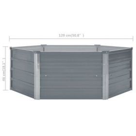 Raised Garden Bed 50.8"x50.8"x18.1" Galvanized Steel Gray - Gray