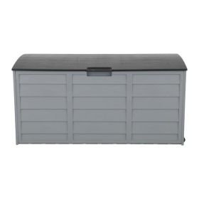 75gal 260L Outdoor Garden Plastic Storage Deck Box Chest Tools Cushions Toys Lockable Seat - as picture