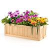 Backyard Wooden Planter Box Folding Raised Garden Plant Container  - Natural - Style B