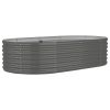Garden Raised Bed Powder-coated Steel 59.8"x31.5"x14.2" Gray - Gray
