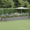 Garden Raised Bed Powder-coated Steel 229.9"x55.1"x26.8" Gray - Gray