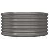Garden Planter Powder-coated Steel 31.5"x31.5"x14.2" Gray - Gray