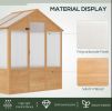 6' x 4' x 7' Wooden Greenhouse;  Walk-in Green House;  Outdoor Polycarbonate Greenhouse with Door;  Natural - Wooden Greenhouse
