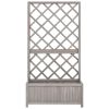 Garden Trellis Planter Gray 27.6"x11.8"x53.1" Solid Firwood - Grey