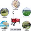 Folding Wagon Garden Shopping Beach Cart - Red