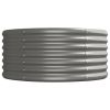 Garden Raised Bed Powder-coated Steel 144.9"x31.5"x14.2" Gray - Gray