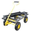 Wagon Cart Garden cart trucks make it easier to transport firewood  - Yellow+Black