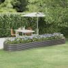 Garden Raised Bed Powder-coated Steel 155.9"x39.4"x14.2" Gray - Gray