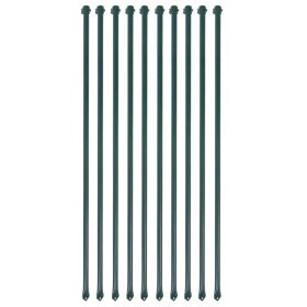 Garden Posts 10 pcs 39.4" Metal Green - Green