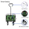 Folding Wagon Garden Shopping Beach Cart  - Green