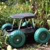Rolling Garden Work Scooter w/ Tool Tray - blue