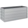 Garden Raised Bed 39.4"x15.7"x17.7" Galvanized Steel Silver - Silver