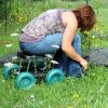 Rolling Garden Work Scooter w/ Tool Tray - blue