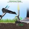 38.97in Aluminum Weed Puller Stand Up Weeder Without Bending Kneeling Manual Weed Remover Tool with 4 Claws for Lawn Yard Garden Patio - Puller