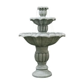 39.3inches Outdoor Concrete Floor Water Fountain with Submersible Electric Pump for Yard Patio Lawn Home Decor - 39.3inches