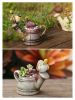 Retro Birds Succulent Planter Pot Small Resin Cactus Herb Plant Pot Container, Rusty Silver - Default