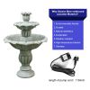 39.3inches Outdoor Concrete Floor Water Fountain with Submersible Electric Pump for Yard Patio Lawn Home Decor - 39.3inches