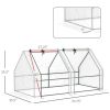 6' x 3' x 3' Portable Mini Greenhouse;  Outdoor Garden with Large Zipper Doors and Water/UV PE Cover;  White - White