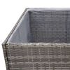 Garden Planter Gray 61.8"x31.5"x31.5" Poly Rattan - Gray