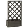 Garden Trellis Planter Gray 19.7"x9.8"x35.4" Solid Firwood - Gray