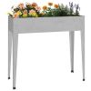 Garden Planter 39.6"x15.9"x35.4" Galvanized Steel - Silver