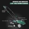 Garden Scarifier, 2-in-1 13INCH Dethatcher Scarifier,12 Amp Electric Lawn Dethatcher,Removable Collection Bag extra large 31.7QT - as Pic