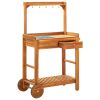 Garden Kitchen Trolley Solid Acacia Wood 36.2"x17.1"x55.7" - Brown