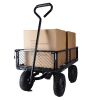 Wagon Cart Garden cart trucks make it easier to transport firewood - Black