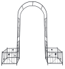 Metal Garden Arch with two plant stands 79.5'' Wide x 86.6'' High Climbing Plants Support Rose Arch Outdoor Black - as Pic