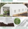 20' x 10' x 7' Tunnel Greenhouse Large Walk-In Warm House;  Roll Up Door - white