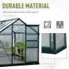 10' x 6' x 7' Aluminum Polycarbonate Walk-In Garden Greenhouse UV-Resistant - Green