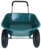 Dual-Wheel Home Garden Yard Utility Wheelbarrow Cart with Built-in Stand - Green