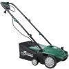 Garden Scarifier, 2-in-1 13INCH Dethatcher Scarifier,12 Amp Electric Lawn Dethatcher,Removable Collection Bag extra large 31.7QT - as Pic