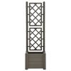 Garden Planter with Trellis 16.9"x16.9"x55.9" PP Anthracite - Anthracite