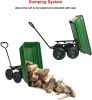 Garden Dump Utility Wagon Cart-550 LB Weight Capacity Wheelbarrow Sturdy Plastic Yard Lawn Cart - KM0375
