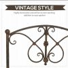 3.3' Metal Garden Bridge, Decorative Classic Footbridge Pond Bridge with Safety Railings for Backyard Garden Creek, Rust Brown - Rust Brown