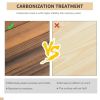 Wooden Garden Bridge Arc Stained Finish Walkway with Metal Chain Railings - Wooden Garden Bridge