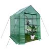 Mini Walk-in Greenhouse Indoor Outdoor -2 Tier 8 Shelves- Portable Plant Gardening Greenhouse (56L x 56W x 76H Inches), Grow Plant Herbs Flowers Hot H