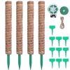 4Pcs Coco Coir Extendable Moss Pole for Climbing Plants Plant Support - 42cm