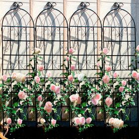 2 Pack Metal Garden Trellis 71" x 19.7" Rustproof Trellis for Climbing Plants Outdoor Flower Support Black - as Pic