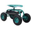 Rolling Garden Scooter Garden Cart Seat with Wheels and Tool Tray, 360 Swivel Seat,Green - as Pic