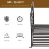 4' Metal Arch Backyard Garden Bridge with Safety Siderails, Delicate Scrollwork, & Easy Assembly, Black Bronze - Garden Bridge
