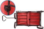 Folding Wagon Garden Shopping Beach Cart - Red