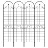 4 Pack Metal Garden Trellis for Climbing Plants Outdoor 86.7'' x 19.7'' Rustproof Plant Support Rose Trellis Netting Trellis Black - as Pic