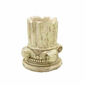 Retro Roman Pillars Succulent Planter Pot Resin Decorative Succulent Cactus Bonsai Plant Container - Default