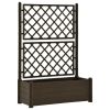 Garden Planter with Trellis 39.4"x16.9"x55.9" PP Mocha - Brown